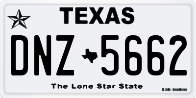 TX license plate DNZ5662