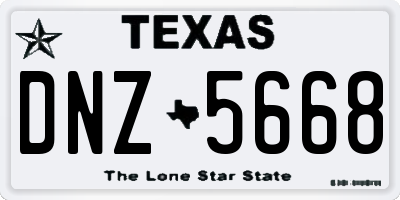 TX license plate DNZ5668
