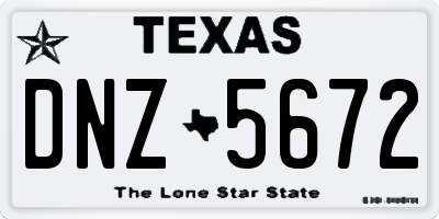 TX license plate DNZ5672