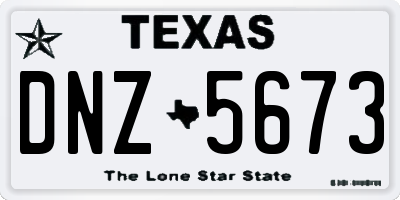TX license plate DNZ5673