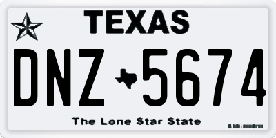 TX license plate DNZ5674