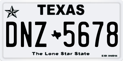 TX license plate DNZ5678