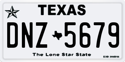 TX license plate DNZ5679