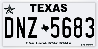 TX license plate DNZ5683