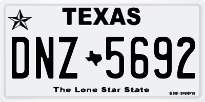 TX license plate DNZ5692