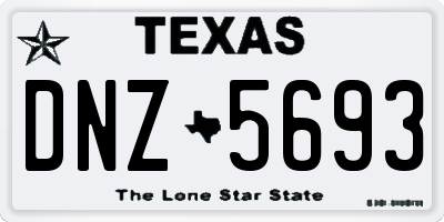 TX license plate DNZ5693