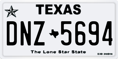 TX license plate DNZ5694