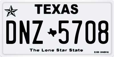 TX license plate DNZ5708