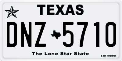 TX license plate DNZ5710