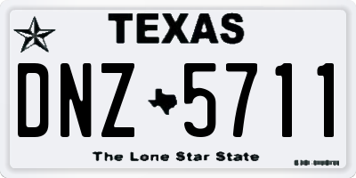 TX license plate DNZ5711
