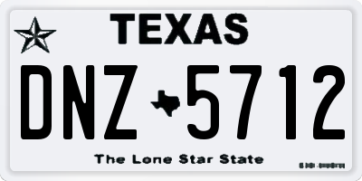 TX license plate DNZ5712