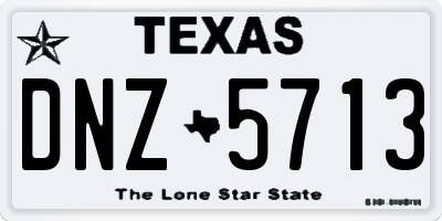 TX license plate DNZ5713