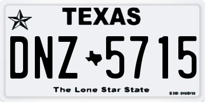 TX license plate DNZ5715