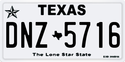 TX license plate DNZ5716
