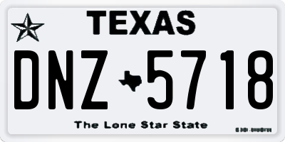 TX license plate DNZ5718