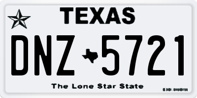 TX license plate DNZ5721