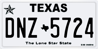 TX license plate DNZ5724