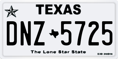 TX license plate DNZ5725