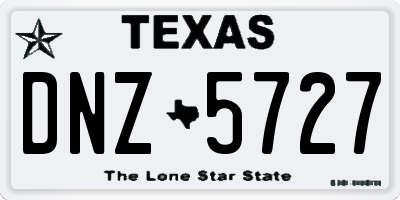 TX license plate DNZ5727