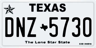 TX license plate DNZ5730