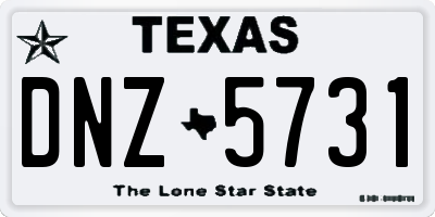 TX license plate DNZ5731