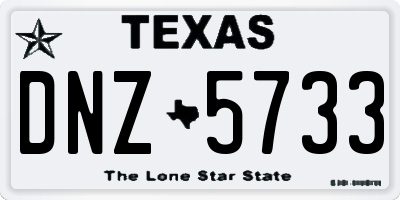 TX license plate DNZ5733