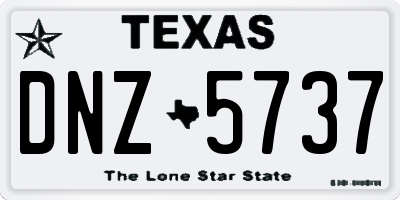 TX license plate DNZ5737