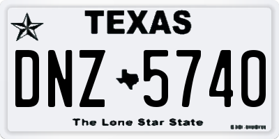 TX license plate DNZ5740