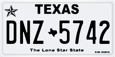 TX license plate DNZ5742