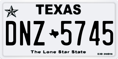 TX license plate DNZ5745
