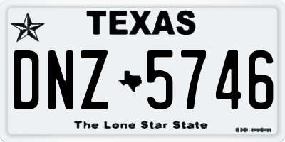 TX license plate DNZ5746