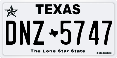 TX license plate DNZ5747
