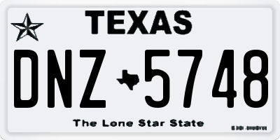 TX license plate DNZ5748