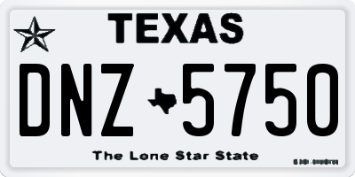 TX license plate DNZ5750