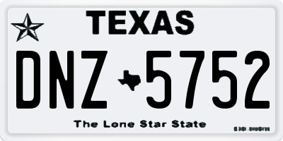 TX license plate DNZ5752