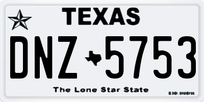 TX license plate DNZ5753