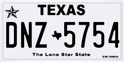 TX license plate DNZ5754