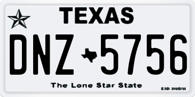 TX license plate DNZ5756