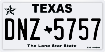 TX license plate DNZ5757
