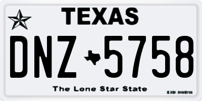 TX license plate DNZ5758