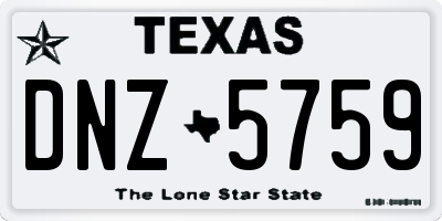 TX license plate DNZ5759