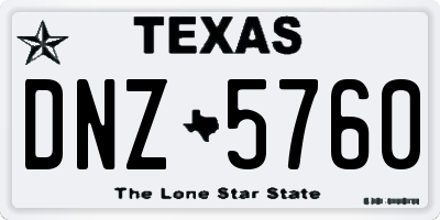 TX license plate DNZ5760