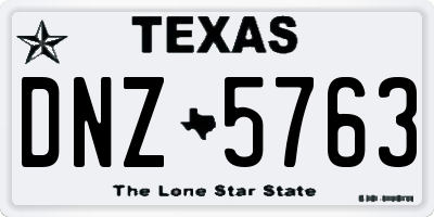 TX license plate DNZ5763