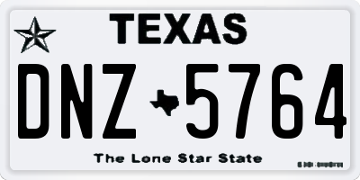 TX license plate DNZ5764