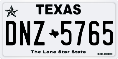 TX license plate DNZ5765