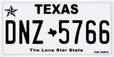 TX license plate DNZ5766