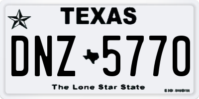 TX license plate DNZ5770