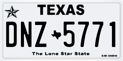 TX license plate DNZ5771