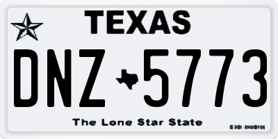 TX license plate DNZ5773