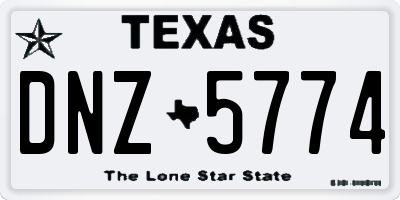 TX license plate DNZ5774